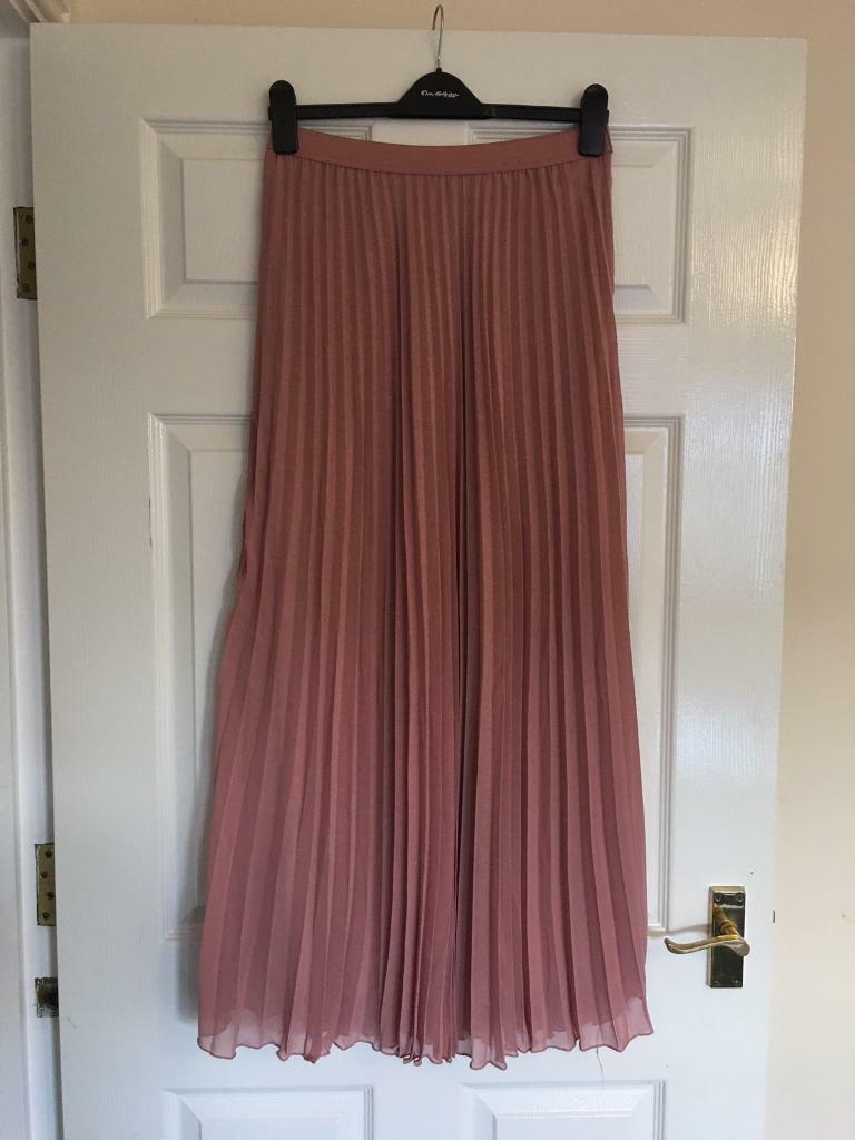 dusky pink maxi skirt